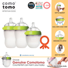 Load image into Gallery viewer, ♥SUPER SAVE♥ Comotomo Natural Feel Anti-Bacterial Heat Resistance Silicon Baby Bottle Set & Silicon Teether