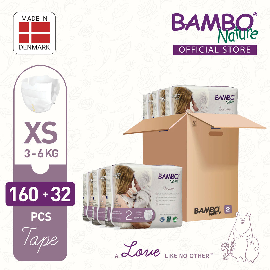 [BUNDLE] Bambo Nature Dream Mini (XS) - Size 2, (160+32pcs)