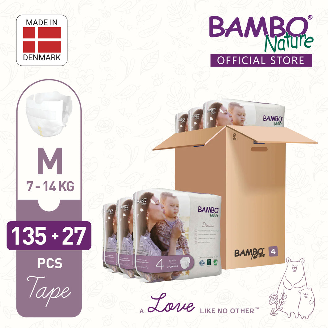 [BUNDLE] Bambo Nature Dream Maxi (M) - Size 4, (135+27pcs)