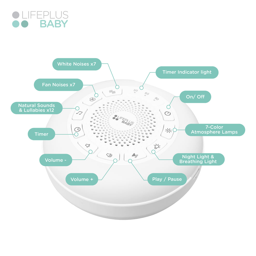 LIFEPLUSBABY WHITE NOISE MACHINE- Your Ultimate Companion for Restful Nights and Serene Days