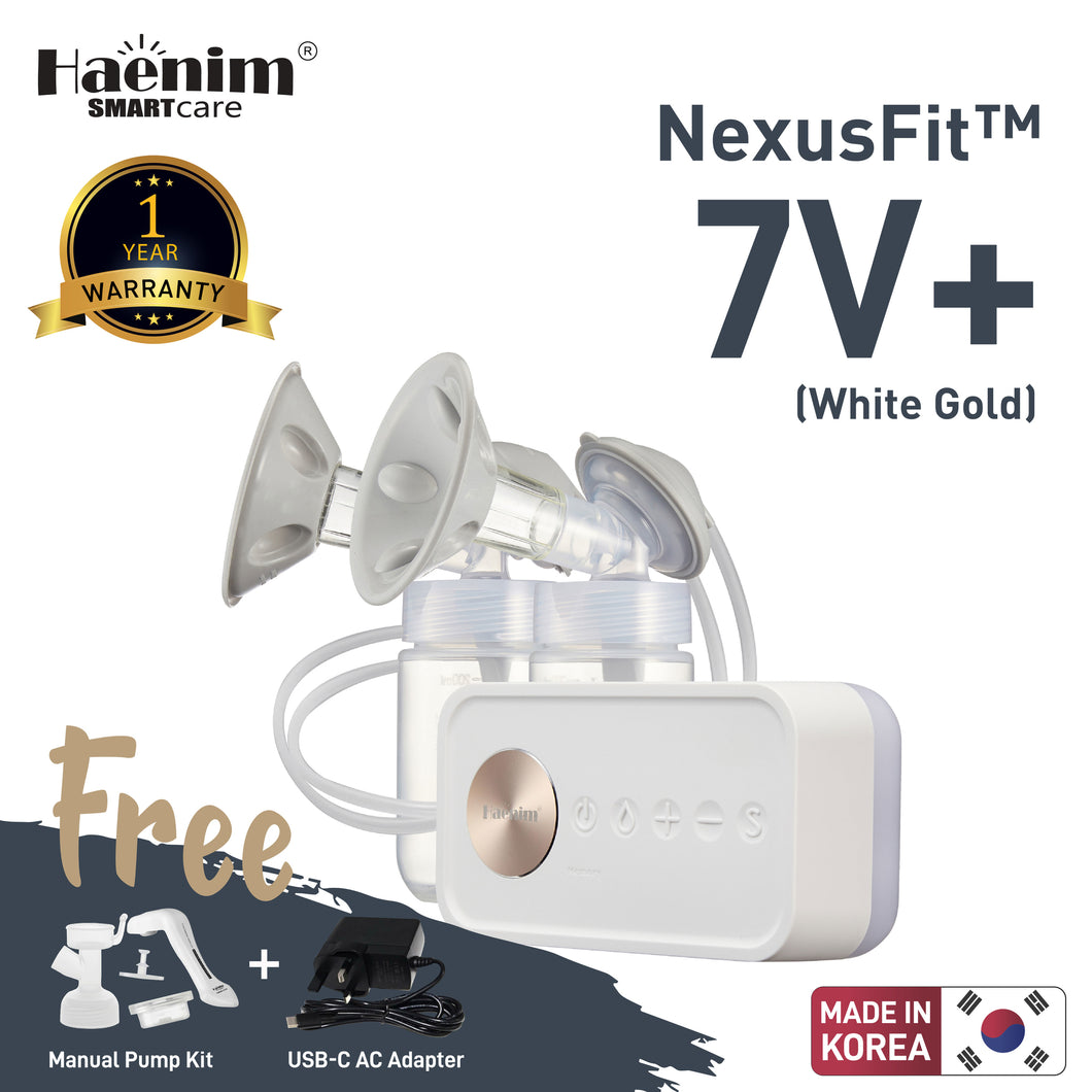 Haenim NexusFit™ 7V+ Portable Electric Breast Pump - White Gold