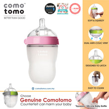 Load image into Gallery viewer, Comotomo Natural Feel Anti-Bacterial Heat Resistance Silicon Baby Bottle 250ml (Pink)
