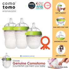 Load image into Gallery viewer, ♥SUPER SAVE♥ Comotomo Natural Feel Anti-Bacterial Heat Resistance Silicon Baby Bottle Set &amp; Silicon Teether
